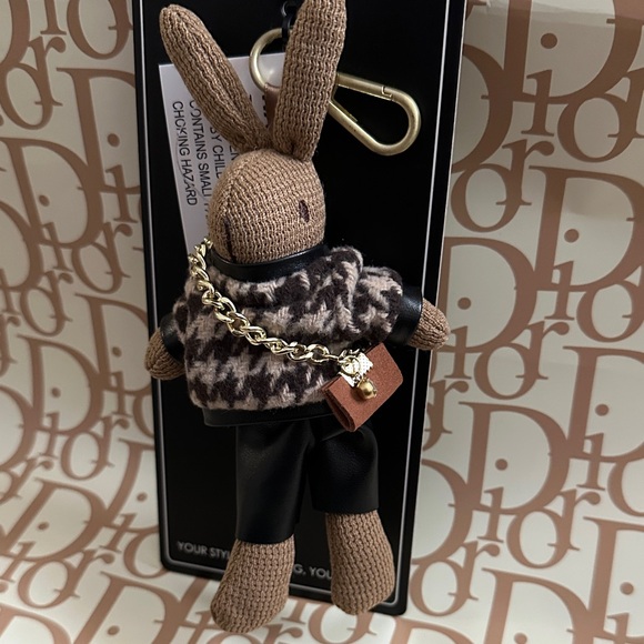 Brown and Black Bunny Bag Charm Keychain (NWTs) - Picture 2 of 2
